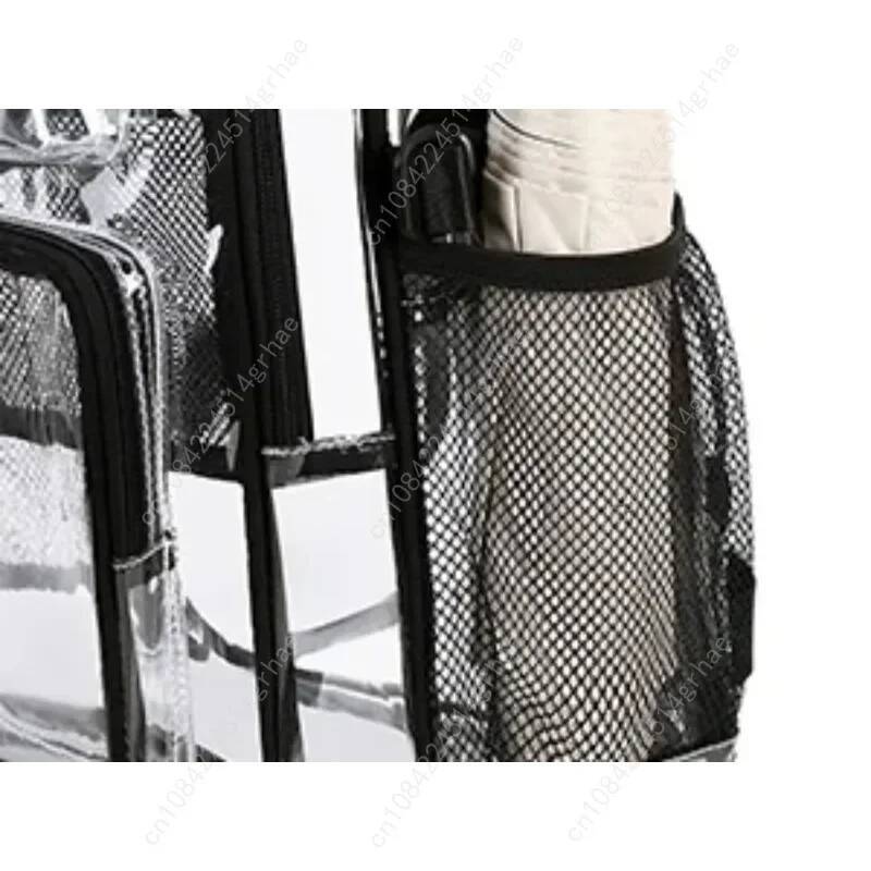 Clear Heavy Duty PVC Woman Man Transparent Bookbag See Through Backpack Fashion Knapsack For Gifting - view 4