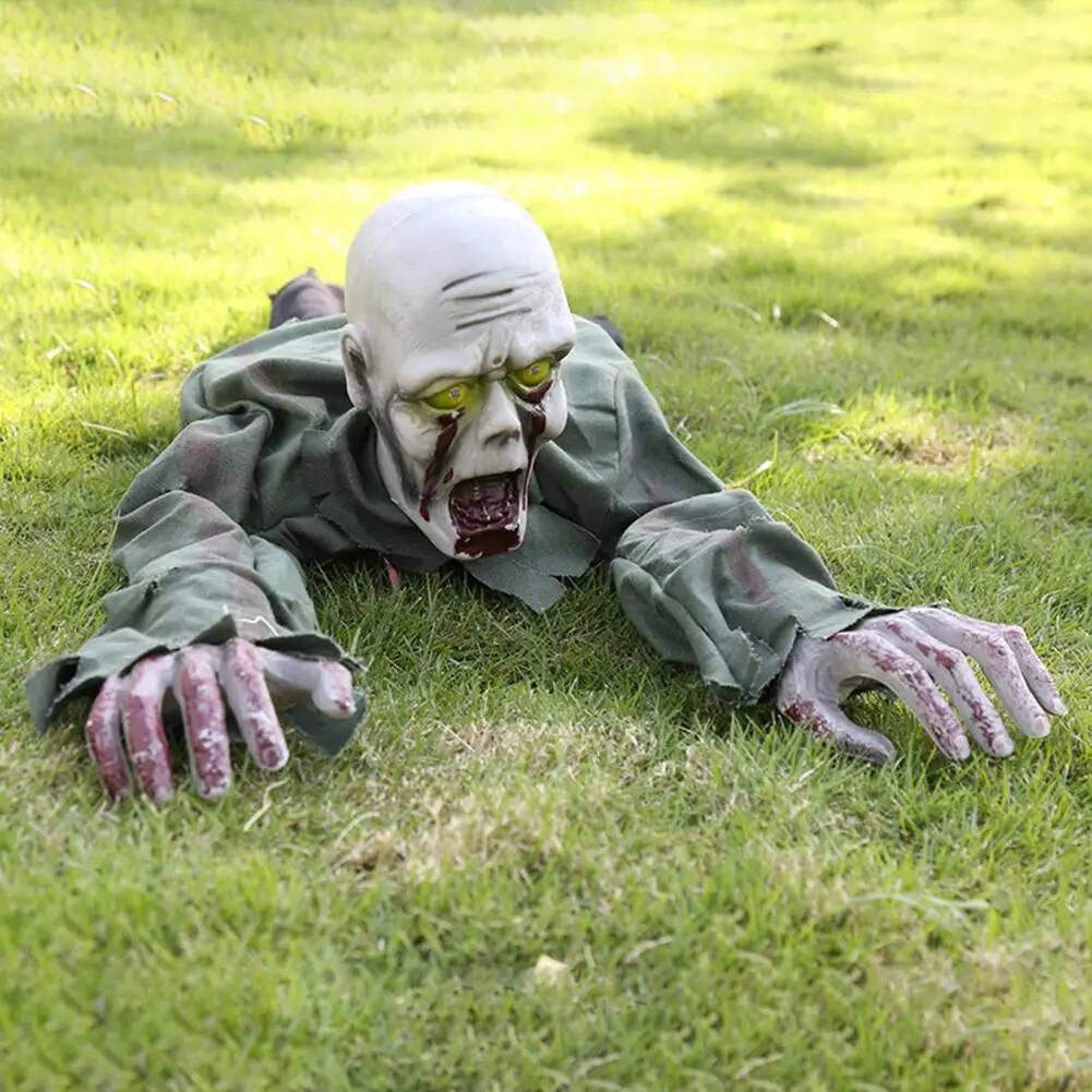 Foldable Figure Spooky Halloween Crawling Ghost Decoration with Sound Glowing Eyes Realistic Electric for Haunted J260804