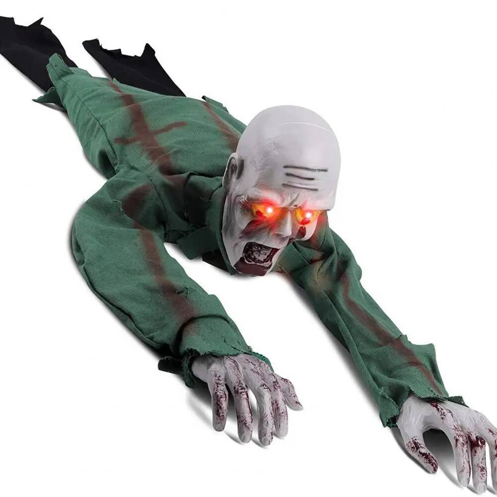 Foldable Figure Spooky Halloween Crawling Ghost Decoration with Sound Glowing Eyes Realistic Electric for Haunted J260804 - view 7