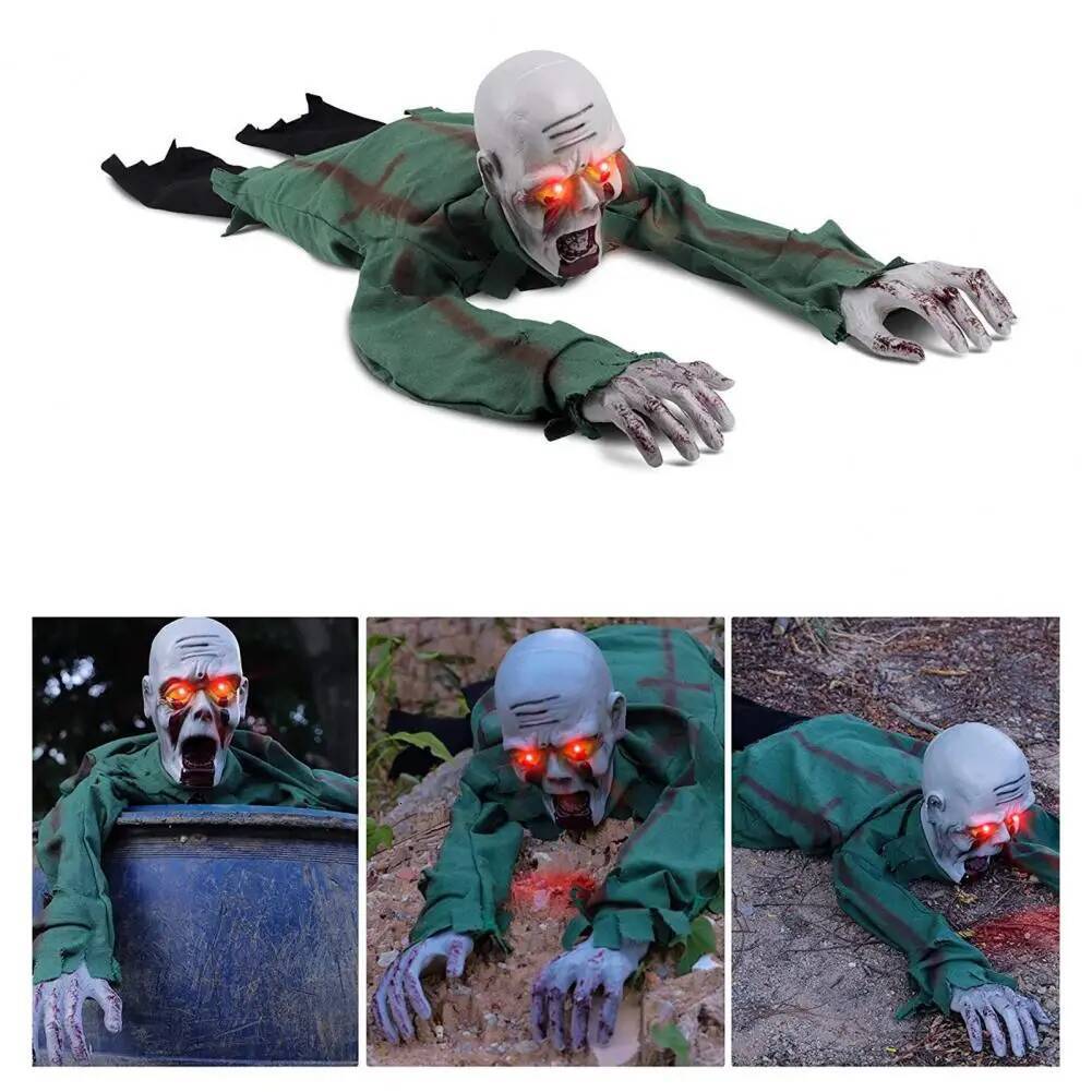 Foldable Figure Spooky Halloween Crawling Ghost Decoration with Sound Glowing Eyes Realistic Electric for Haunted J260804 - view 4