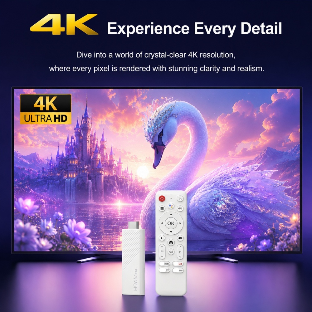New H96 MAX 3518D Android TV Stick 4K Ultra HD WiFi6 BT Rockchip RK3518 Quad Core 2gb Ram 8gb 16gb Rom For Home Theater - view 8