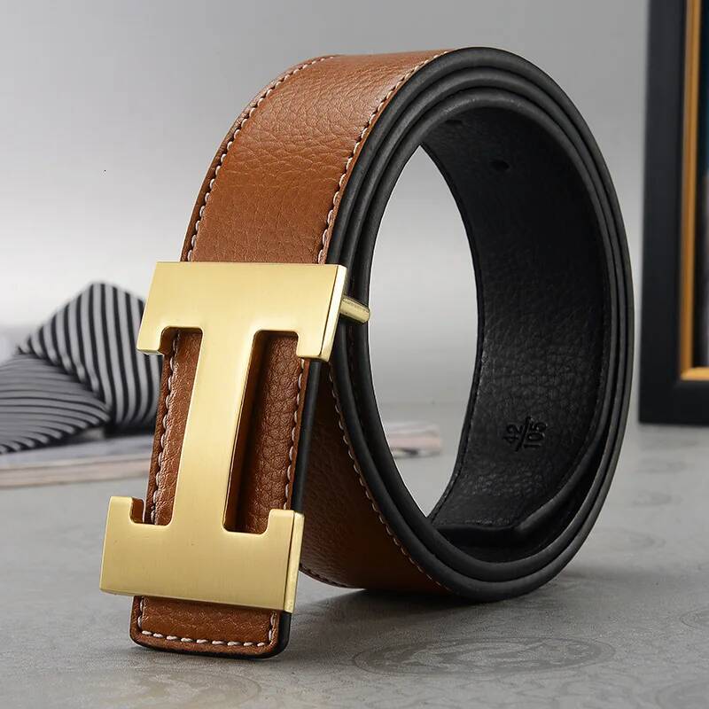 2026 New Casual Men's High Quality Designer PU Belt Metal Smooth Buckle Fashion Style J260804 - view 6