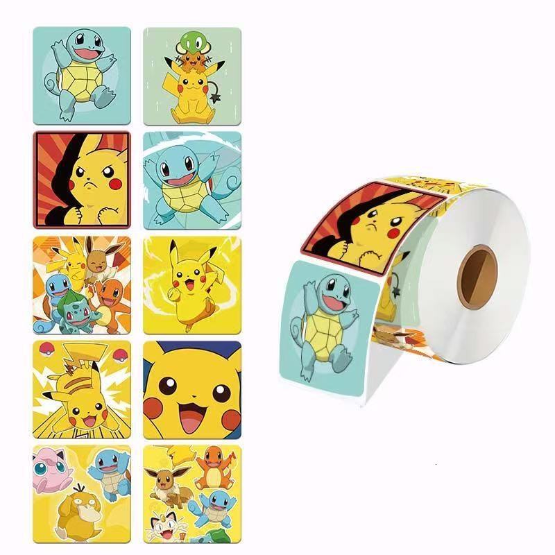 Roll 500 Stickers/Roll Pikachu Pokemon Cartoon Journal Sealing Decorative Stickers ca21 - view 4