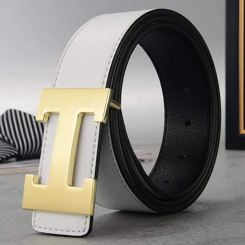 2026 New Casual Men's High Quality Designer PU Belt Metal Smooth Buckle Fashion Style J260804 - view 4