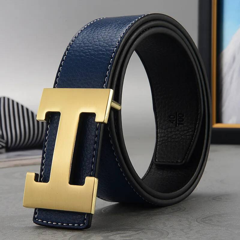 2026 New Casual Men's High Quality Designer PU Belt Metal Smooth Buckle Fashion Style J260804 - view 7
