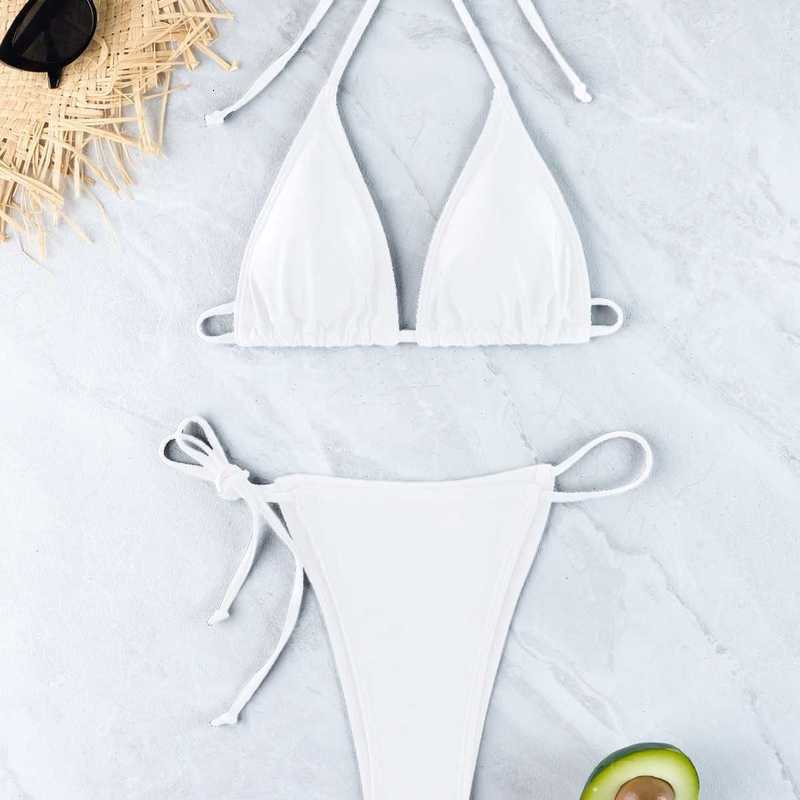 Women's Swimwear 2026 New Solid Color Bikini Swimwear Sexy Triangle Two-Piece Swimsuit - view 3