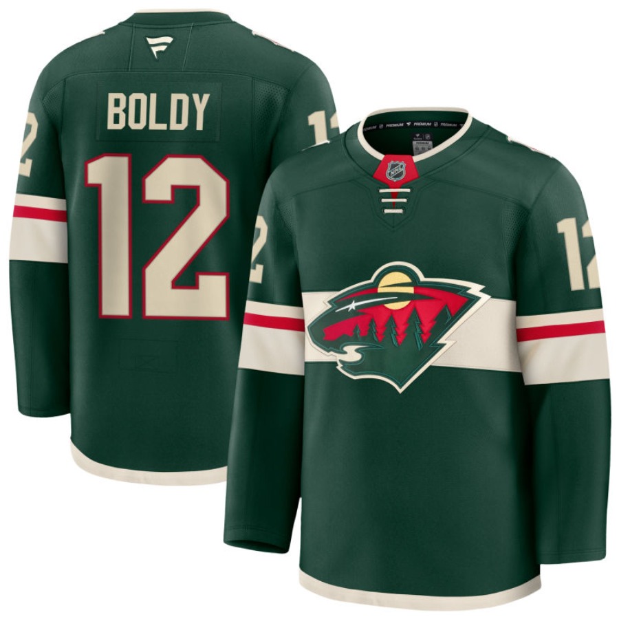 Hockey Wilds Green Home Premium/White Away Premium97 Kirill Kaprizov Matthew Bo…