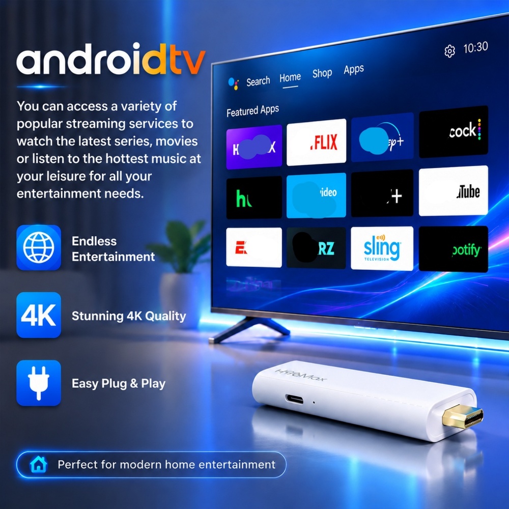 New H96 MAX 3518D Android TV Stick 4K Ultra HD WiFi6 BT Rockchip RK3518 Quad Core 2gb Ram 8gb 16gb Rom For Home Theater - view 6