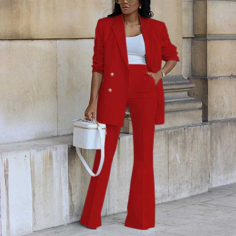 2023 Women's Clothing Autumn New Solid Color Casual Suit Wide-leg Pants Suit Two-piece Suit Ensemble Femme 2 Pices tT260803 - view 5
