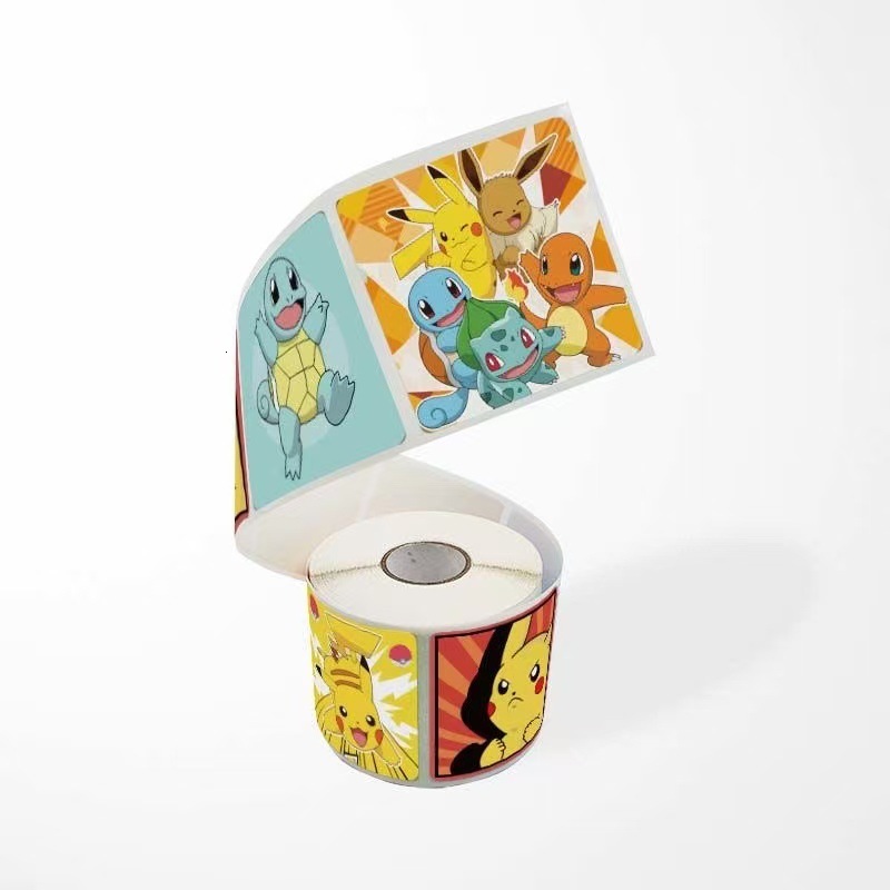 Roll 500 Stickers/Roll Pikachu Pokemon Cartoon Journal Sealing Decorative Stickers ca21 - view 3