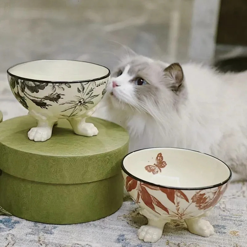 2026 new Designer Dog Mat set, Pet Bowl With Classic Letters Heavy Duty Non Slip Ceramic Cat Dish Dogs Bowls for Food and Water 42oz J15 - view 4