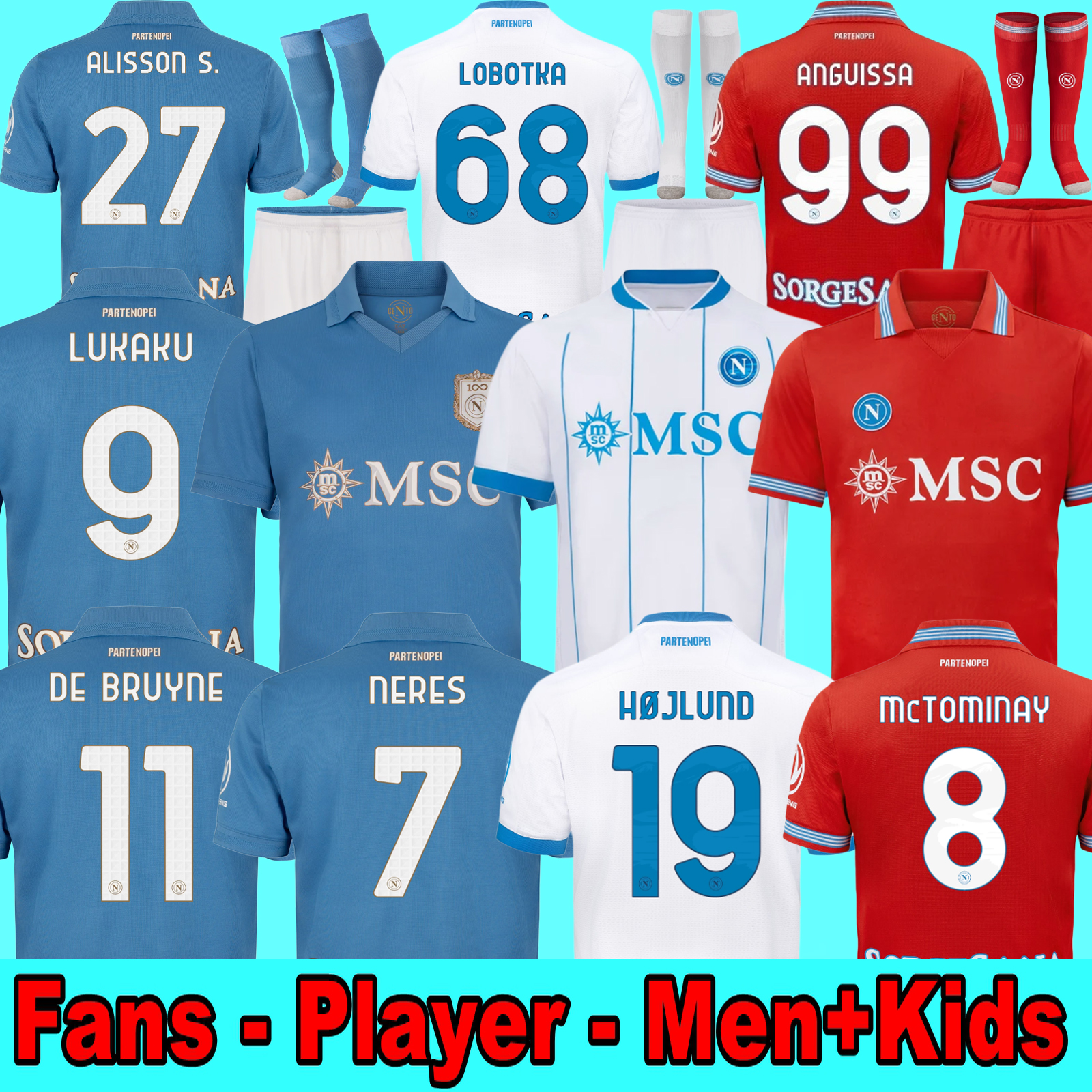 Napoli 26 27 Maglia 100Â° Anniversario DE Bruyne 11 Partenope Jersey Edizione L…