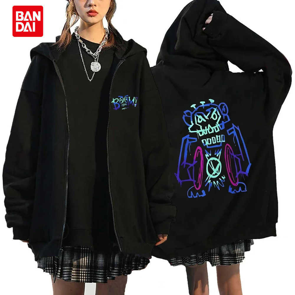 Bandai Arcane Jinx Zip Up Jackets Monkey Doll Rabbit Graffiti Grunge Style Hoodies Black Anime Sweatshirts Streetwear Unisex Clothing L260805IN57