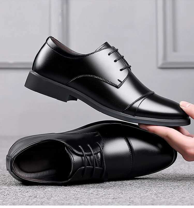 Shoes New Men's Leather Oxford Lace Up Casual Shoes Non-slip Formal Dress Footwear Outdoor Business Shoes Leisure Walk Sneakers H260805 - view 7