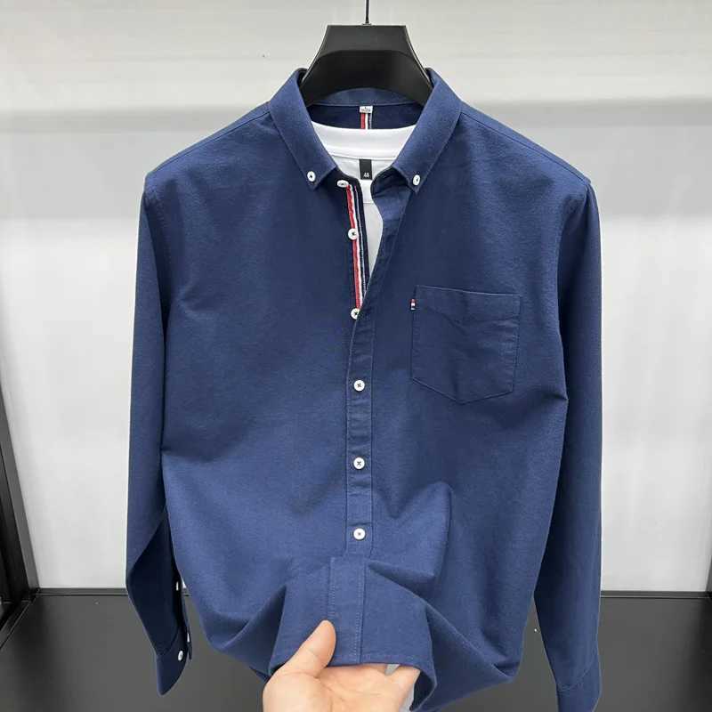 New 100% Cotton Men's Long Sleeved Shirt Designer Brand Spring Autumn Fashion Business Comfortable Breathable Top Men's Clothing Z260805