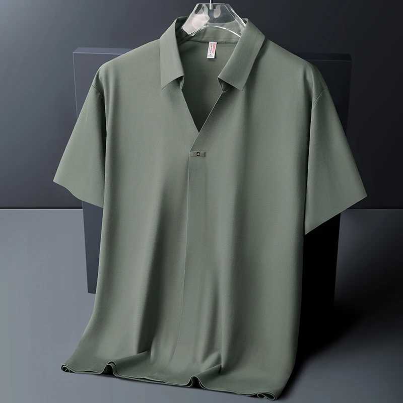 Polo Shirt Men M-6XL 7XL 8XL Summer New High Quality Mens Short-Sleeved Polo Shirt Ice Silk Men's Business Casual Polo Shirt 561 Z260805 - view 4