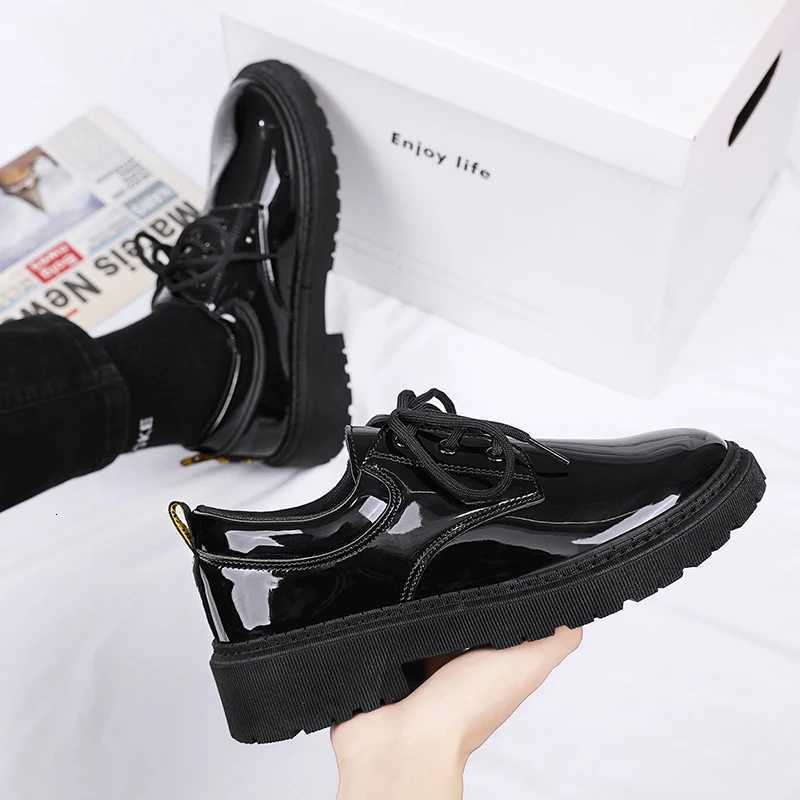 Designer 2024 Spring Autumn New Men's Dress Shoes Fashion Business Formal Bright Face Patent Leather Black Derby Shoes for Men H260805 - view 4