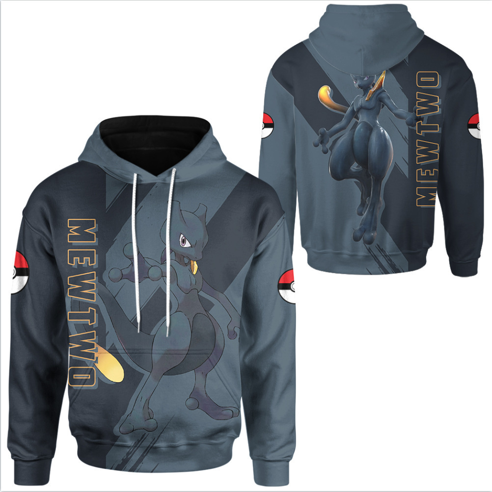 Japanese Anime Pokemon Gengar 3D Digital Print Long Sleeve Sweatshirt Youth Outdoor Running Casual Hoodie ab5c - view 4