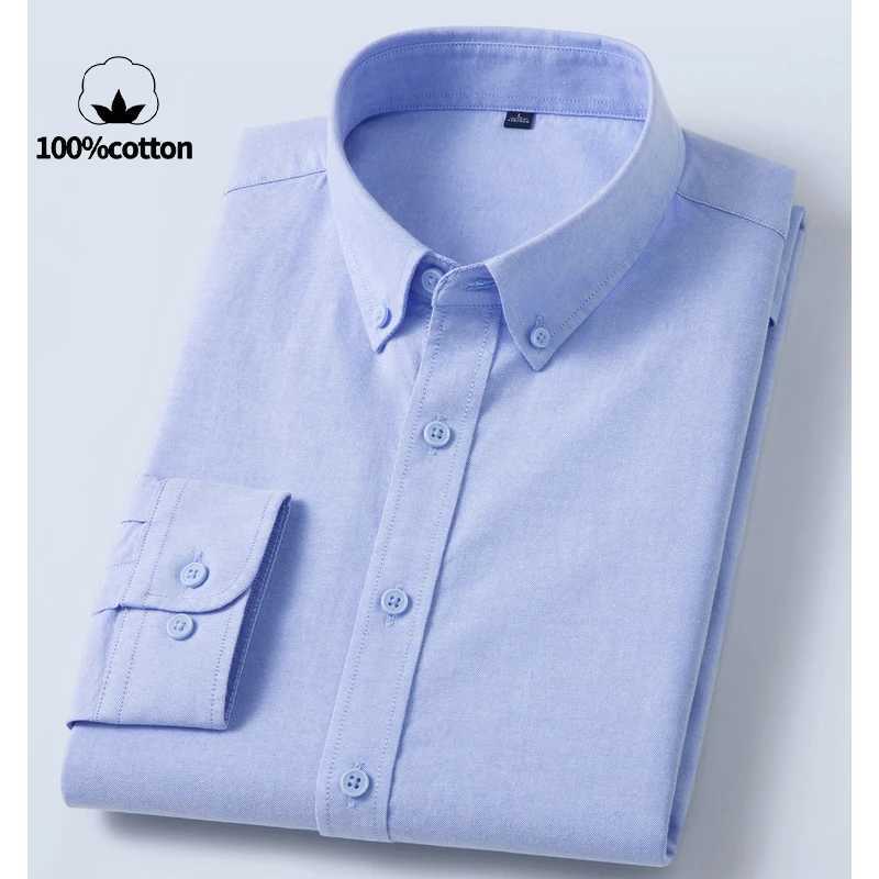 Men's 100% Cotton Oxford Shirt - Breathable Sweat-Wicking Button Down with Slim Fit Crisp Texture Z260805
