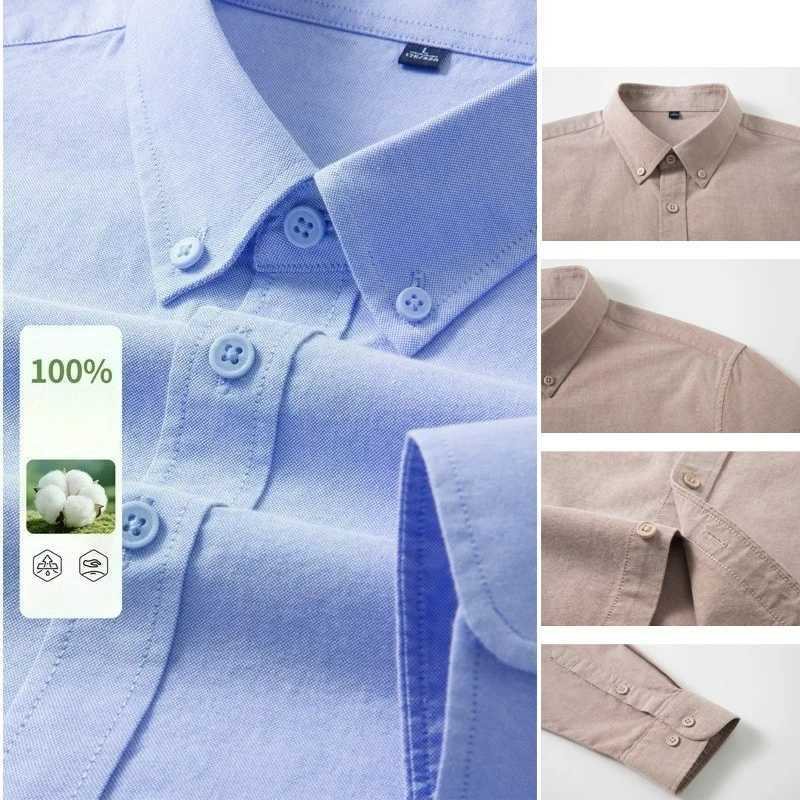 Men's 100% Cotton Oxford Shirt - Breathable Sweat-Wicking Button Down with Slim Fit Crisp Texture Z260805