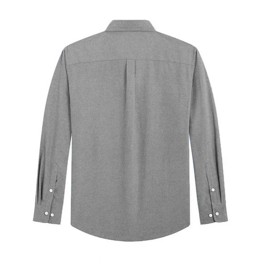 Men's Long Sleeve Shirts Solid Color Oxford Shirt Men's Button Up Shirt with Pockets Men Shirts Business Dress Shirt Z260805 - view 3