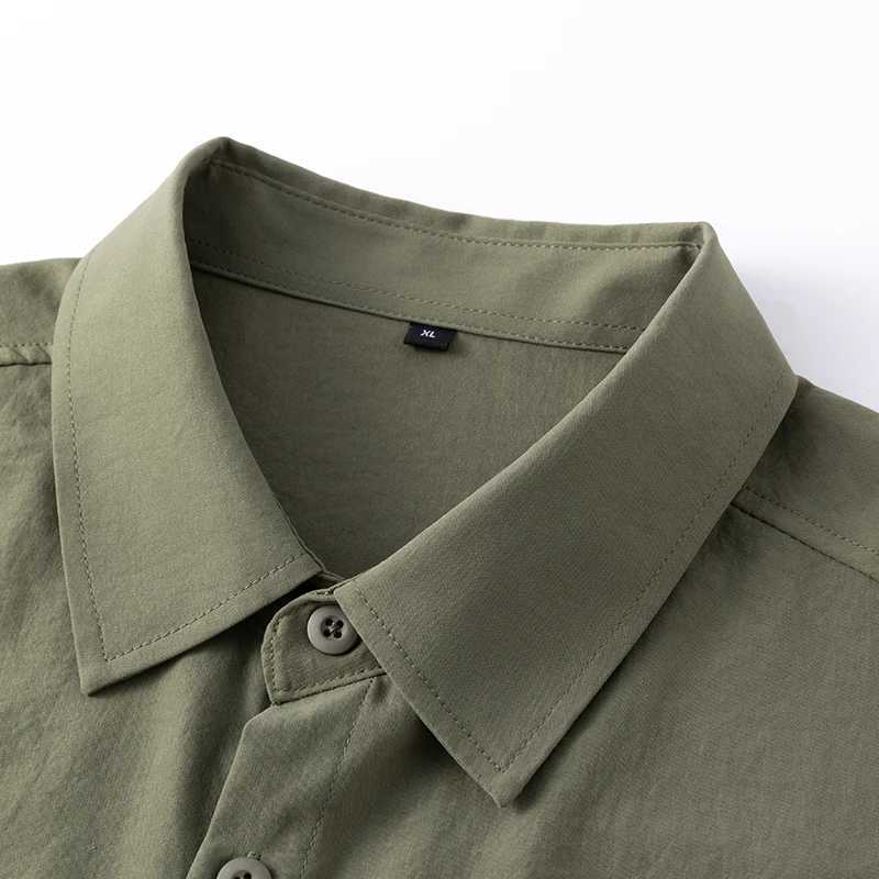 Autumn Solid Color Long-sleeved Shirt Men's Loose Soft Comfort Office Business Casual Korean Fashion Shirts White Black Green Z260805 - view 7