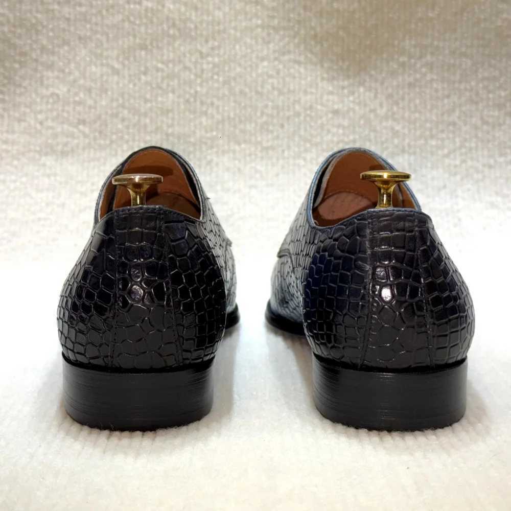 Genuine Derby Shoes Lace-Up Men's Cowhide Pattern Oxford Office Formal Wedding Party Shoes H260805 - view 7