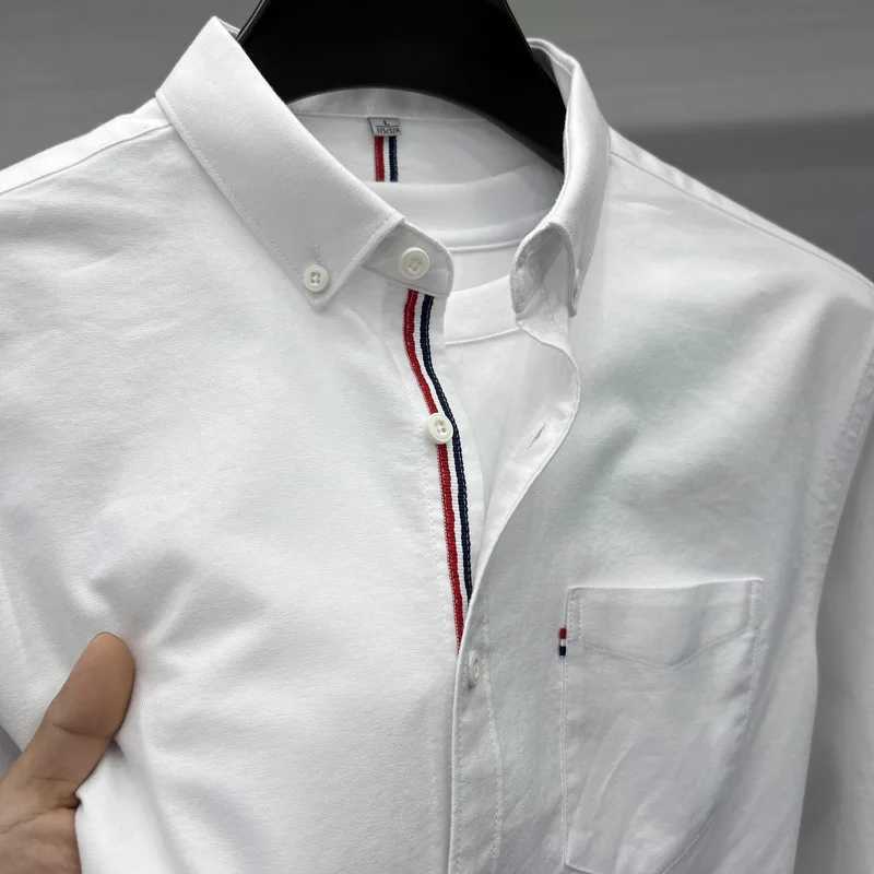 New 100% Cotton Men's Long Sleeved Shirt Designer Brand Spring Autumn Fashion Business Comfortable Breathable Top Men's Clothing Z260805