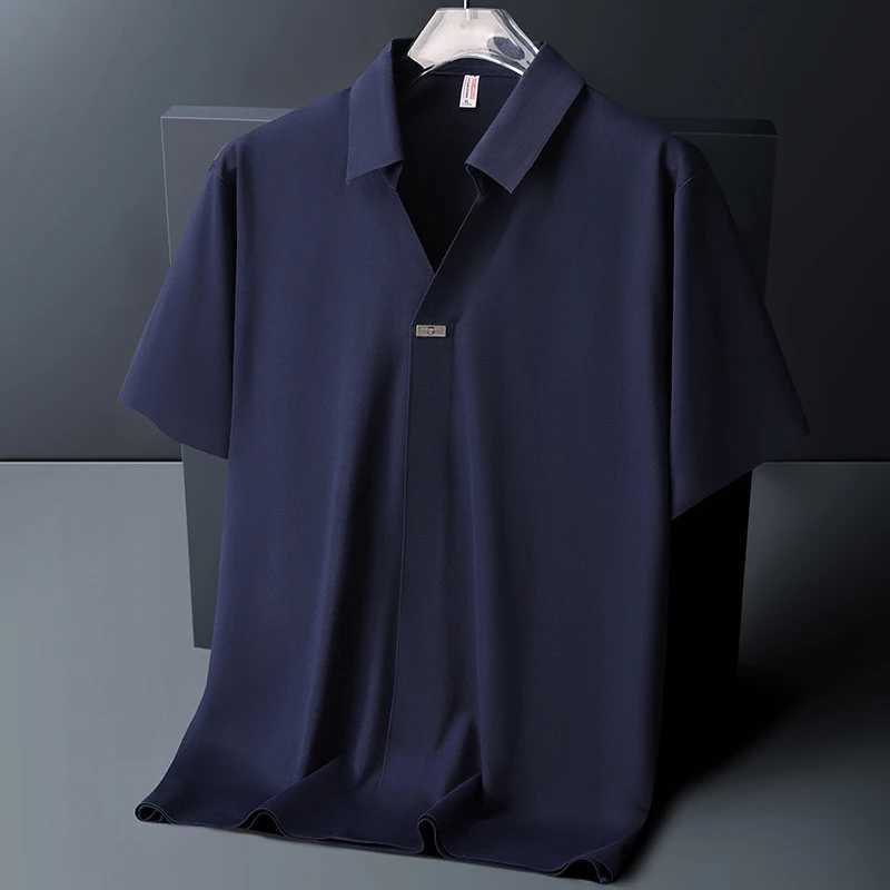 Polo Shirt Men M-6XL 7XL 8XL Summer New High Quality Mens Short-Sleeved Polo Shirt Ice Silk Men's Business Casual Polo Shirt 561 Z260805 - view 3