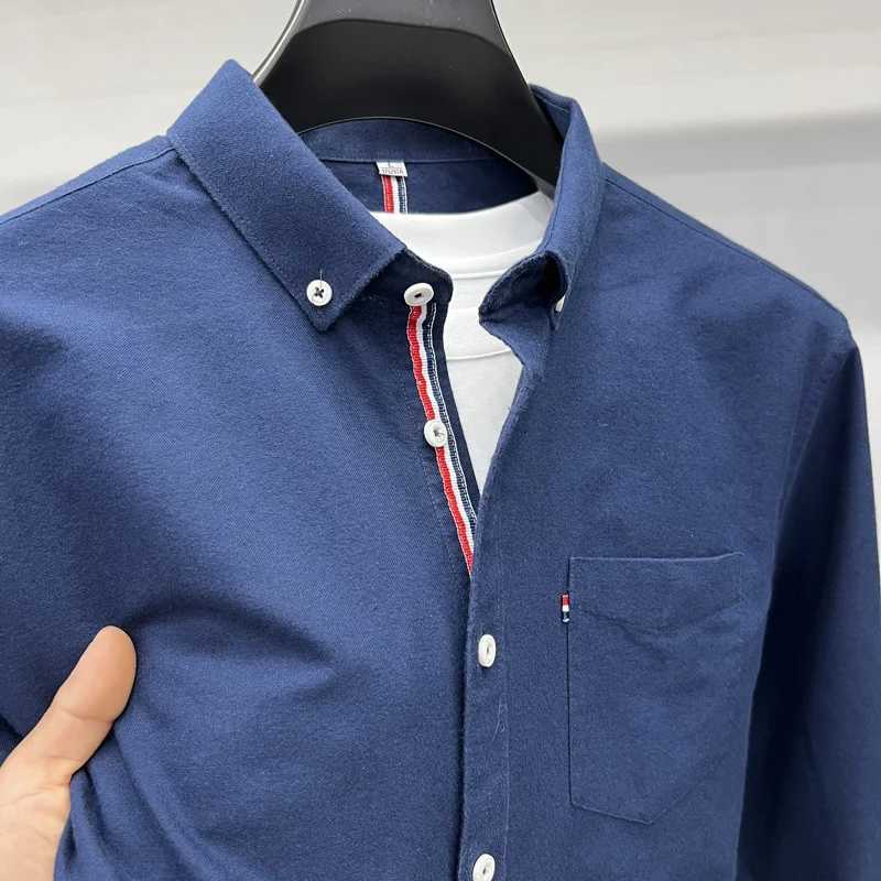 New 100% Cotton Men's Long Sleeved Shirt Designer Brand Spring Autumn Fashion Business Comfortable Breathable Top Men's Clothing Z260805