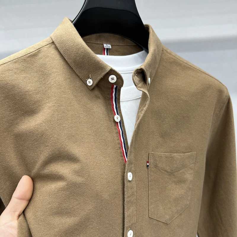 New 100% Cotton Men's Long Sleeved Shirt Designer Brand Spring Autumn Fashion Business Comfortable Breathable Top Men's Clothing Z260805
