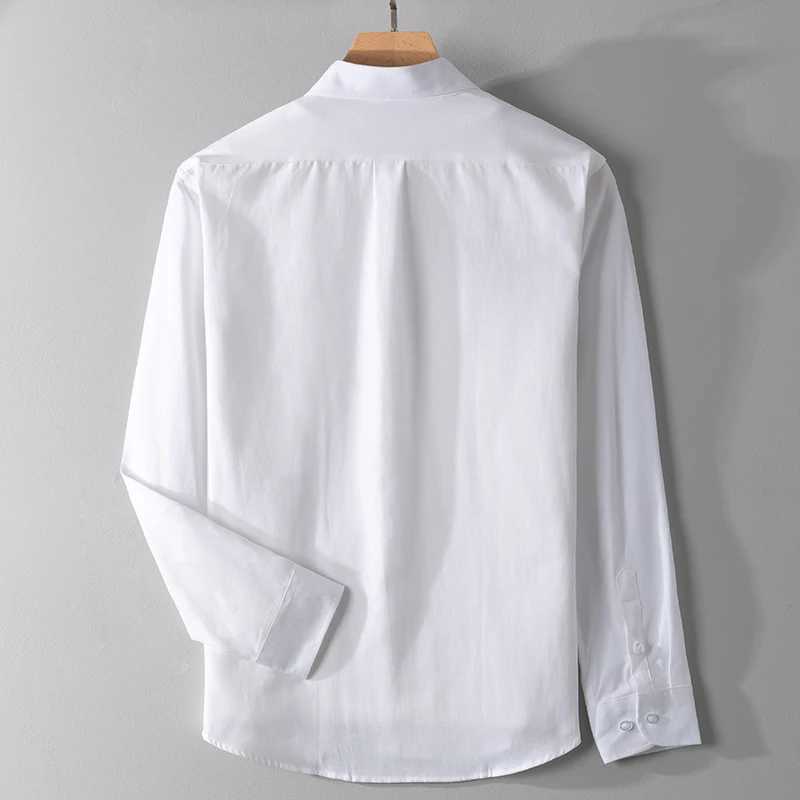 White Oxford Shirt Men's Slim Breathable Anti-Wrinkle Autumn Long Sleeve Business Office Casual Shirts Dress Korean Clothes Z260805 - view 3