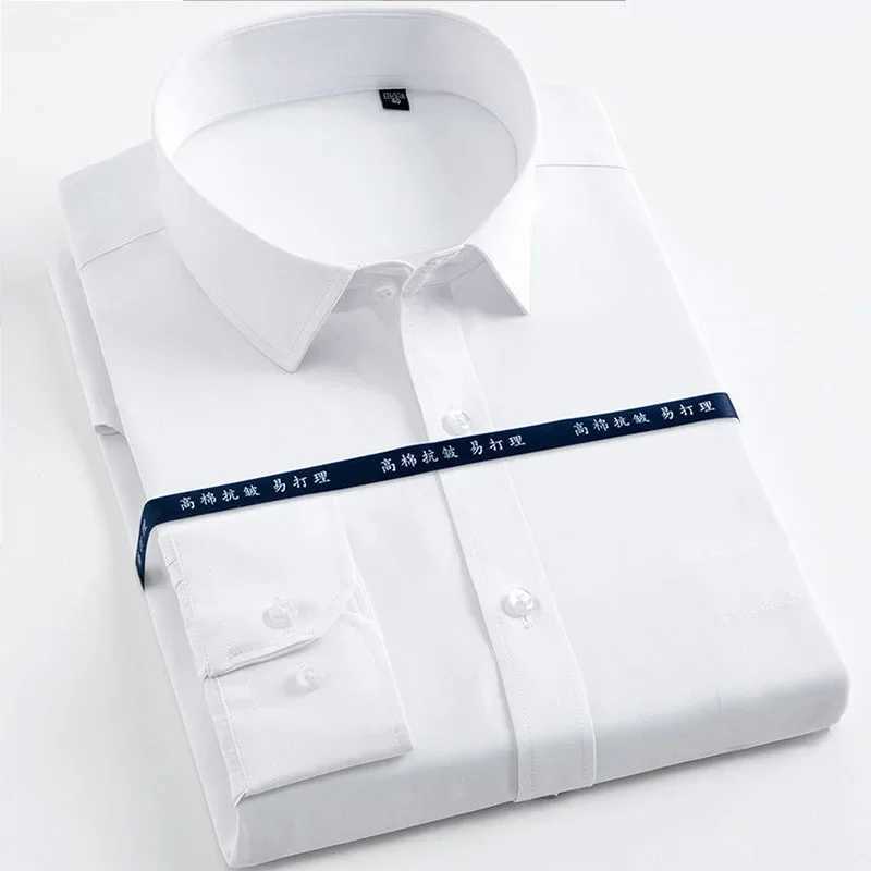 Business Shirt Men's Long Sleeved Professional Work Shirt Men's Suit Without Cotton Identification Photo White Shirt Non Ironing Z260805