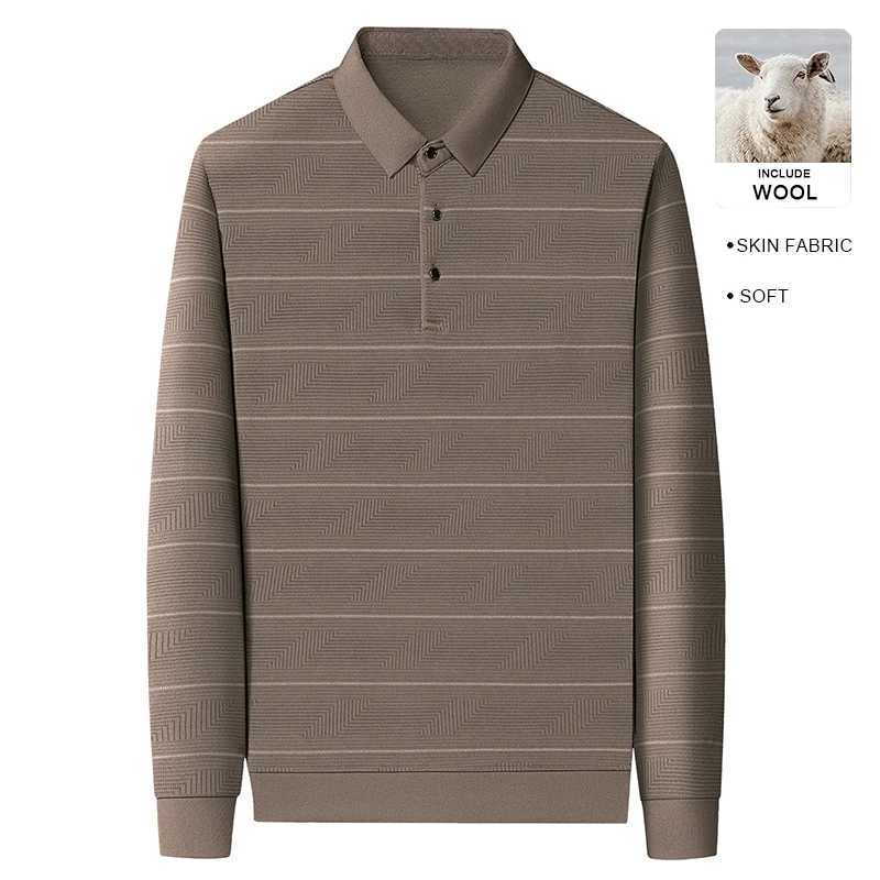 Wool-blended Fabric Men's Polo Shirt Professional Long-sleeved Autumn Spring Business Casual Outfit Soft Material Well-Tailored Z260805