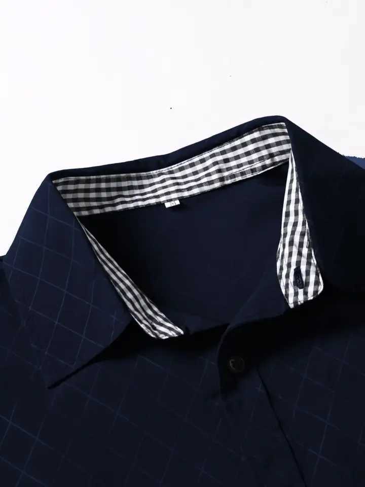Classic Design Men's Formal Long Sleeve Plaid Shirt Men's Button Up Shirt For Business Formal Occasions Gift For Men Z260805