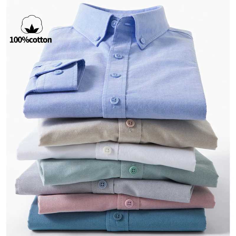 Men's 100% Cotton Oxford Shirt - Breathable Sweat-Wicking Button Down with Slim Fit Crisp Texture Z260805