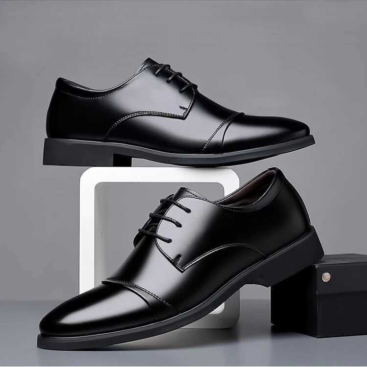 Shoes New Men's Leather Oxford Lace Up Casual Shoes Non-slip Formal Dress Footwear Outdoor Business Shoes Leisure Walk Sneakers H260805 - view 4
