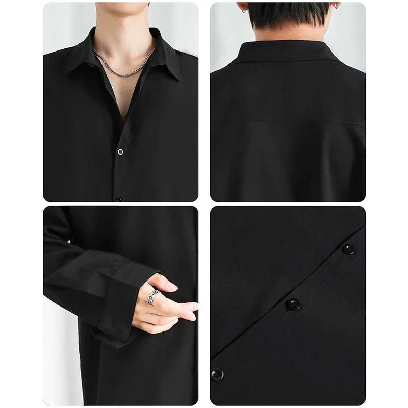 Shirt Men Solid Long sleeved Shirt For Men Korean Fashion Shirts Comfortable Blouses Casual Loose Classic Single Breasted Shirt Z260805