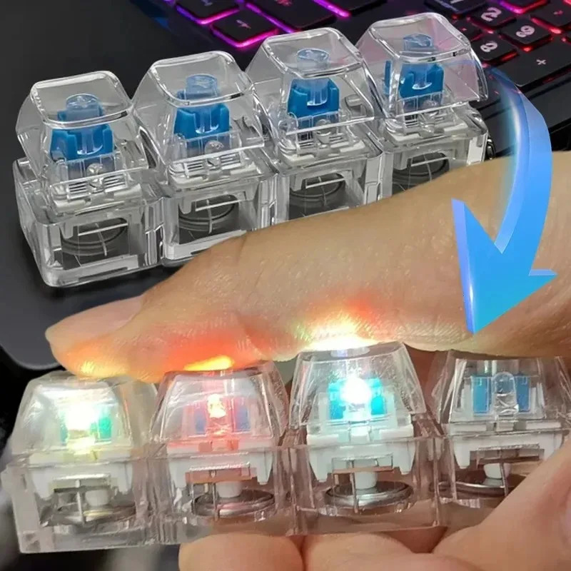 Light Up Keyboard Key Keychain Stress Relief Fidget Toy Clickable Button with LED Light 260805 - view 4