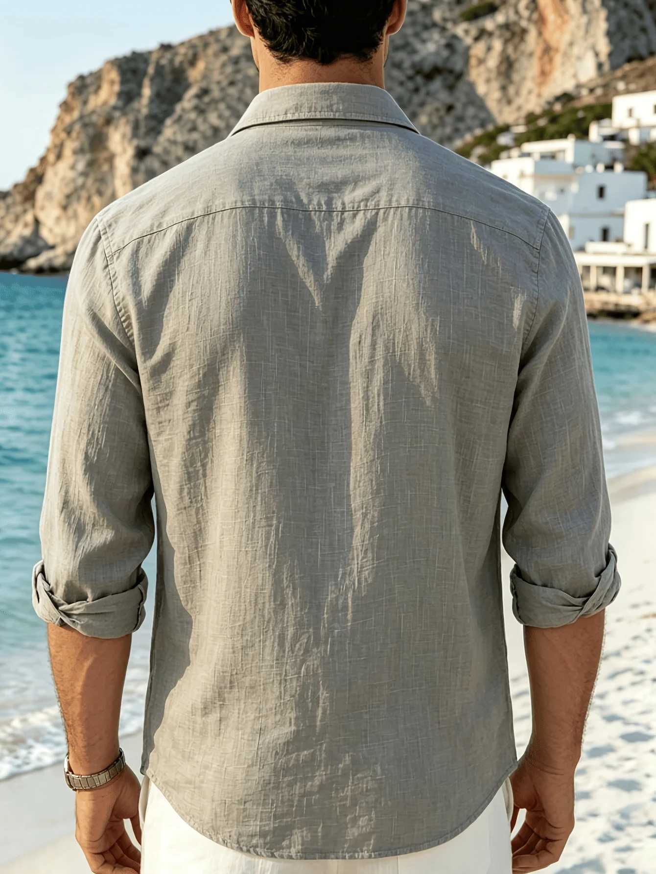 FGKKS Men Casual Shirt Fashion Brand New Breathable Long Sleeve Cotton Beach Travel Style Male Summer Thin Cool Mens Shirts Z260805 - view 4