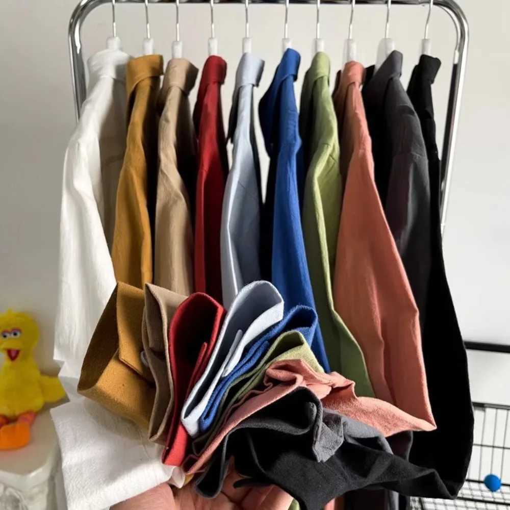 Men's Loose Shirts Casual Multi Colors Cotton Linen Cool Summer Breathable Harajuku Male Baggy Shirt for Men Button Up Z260805