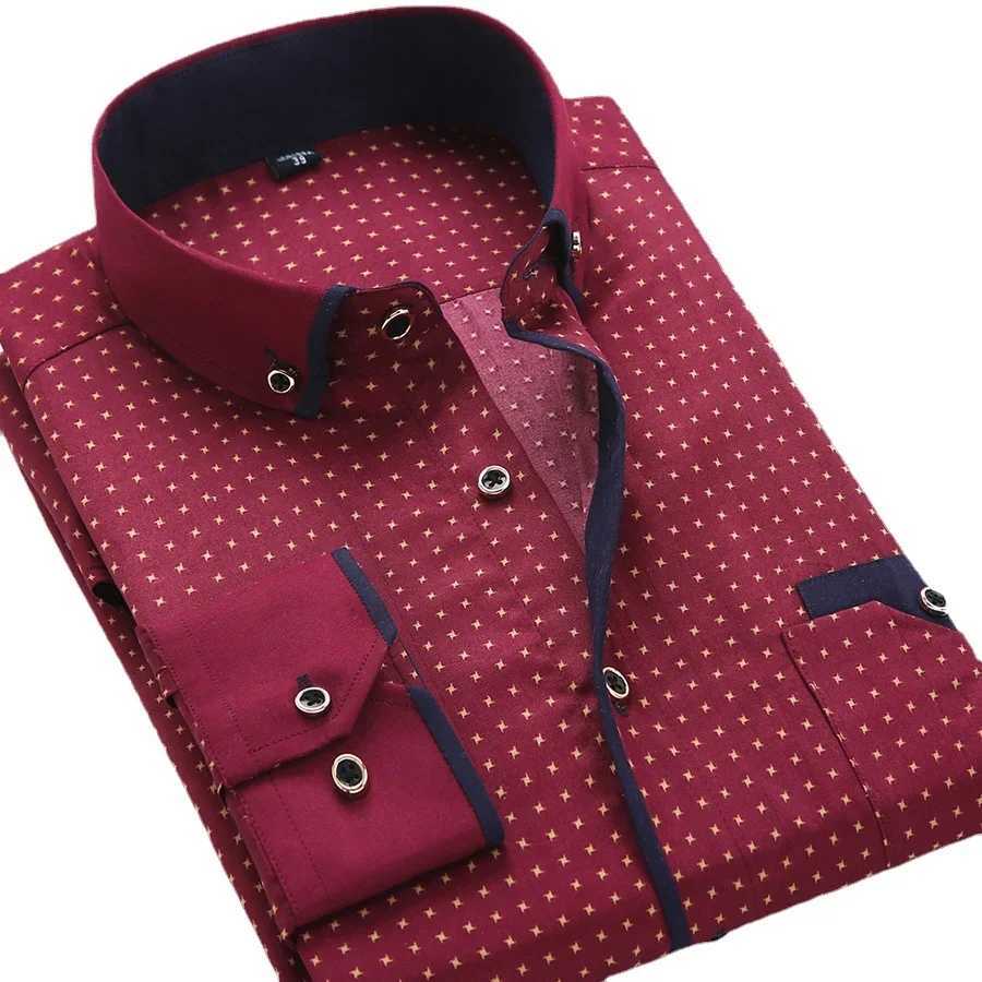 Quality Big Size 5XL Men Dress Shirt New Arrival Long Sleeve Slim Fit Button Down Collar Printed Business Social Men's Shirts Z260805