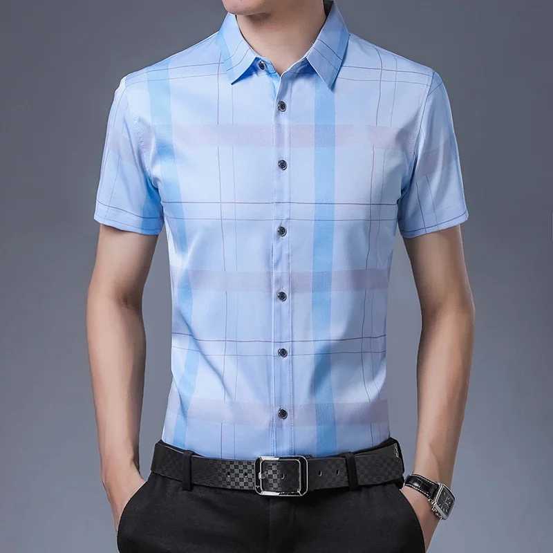 New Men's Casual Printed Short Sleeved Lapel Shirt for Summer Fashion Comfort No Ironing Wrinkle Resistant Top Z260805