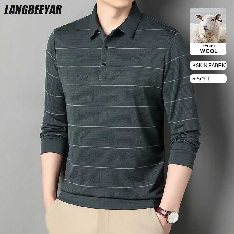 Wool-blended Fabric Men's Polo Shirt Professional Long-sleeved Autumn Spring Business Casual Outfit Soft Material Well-Tailored Z260805