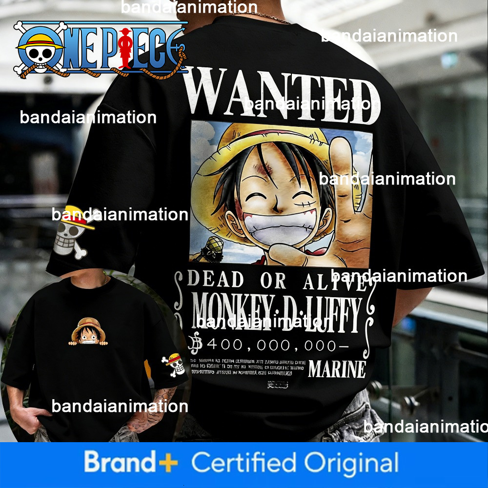 One Piece Monkey D Luffy Anime Printed Oversized Loose Top Men Women Adults Children Boy Gril Kids Parent Child Cotton T shirt