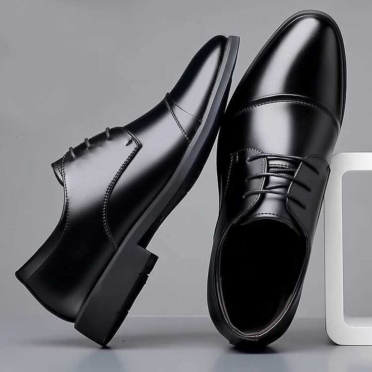 Shoes New Men's Leather Oxford Lace Up Casual Shoes Non-slip Formal Dress Footwear Outdoor Business Shoes Leisure Walk Sneakers H260805 - view 5