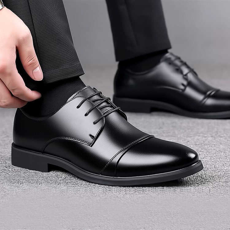 Shoes New Men's Leather Oxford Lace Up Casual Shoes Non-slip Formal Dress Footwear Outdoor Business Shoes Leisure Walk Sneakers H260805