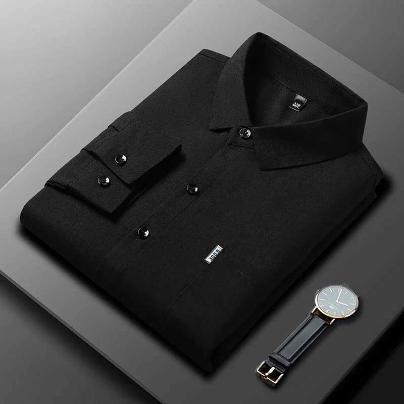 New Men's Business Casual Long Sleeved Printed Shirt with Wrinkle Resistance No Ironing Comfortable All Season Versatile Top Z260805