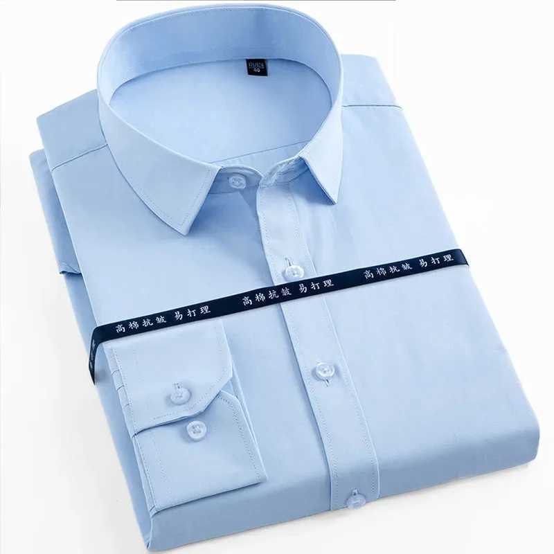 Business Shirt Men's Long Sleeved Professional Work Shirt Men's Suit Without Cotton Identification Photo White Shirt Non Ironing Z260805