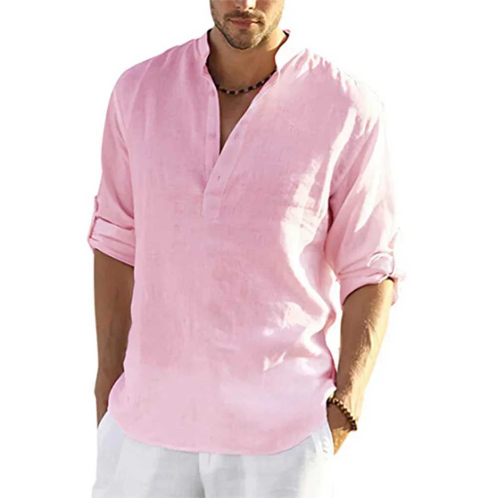New Men's Casual Blouse Cotton Linen Shirt Loose Tops Long Sleeve Tee Shirt Spring Autumn Casual Handsome Men's Shirts Z260805 - view 6